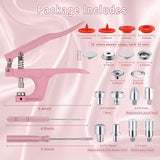 T5 Plastic And With Snaps Pliers Set,Colorful Round,With Metal Snap Buttons For Clothes Sewing,Bibs