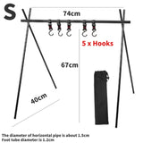 Outdoor Folding Camping Shelf Top Plate Aluminum Alloy Triangle Storage Hanger Picnic Cookware Pot Pan Hanging Rack