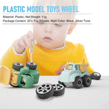 Plastic Roll 2mm Dia Shaft Car Truck Model Toys Wheel 20mmx6mm 20Pcs