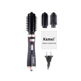 Kemei KM-8021 Detachable Electric Curling Comb 3D Stereo Heated Hot Hair Comb 2 In 1 Massage Scalp Straight Hair Comb