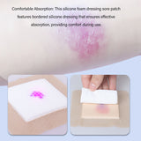 Pressure Sore Patch 4PCS Better Cushioning Wound Seldhesive Anti Breathable Border Silicone Foam Dressing Sterile for Elderly
