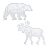 2Pcs Kit Deer Bear Decor Large Molds Silicone Casting For DIY Resin Home Decoration