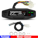 Universal Motorcycle Speedometer Odometer RPM Fuel Meter LCD Digital Gauge Turn Signal Light for All Motor
