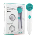 2 in 1 Electric Silicone Face Cleansing Brush Vibration Massage Facial T Zone Deep Clean Remove Exfoliating Acne Skin Care Tools