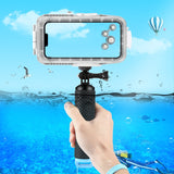 PULUZ PU868B ating Handle Grip Waterproof Selfie Stick 1/4in&Strap for GoPro Hero 12/11/10/9 Insta360 DJI Osmo Action Camera