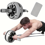 1pc Abdominal Exercise Wheel, Core Strength Training Roller Set, With Push-up Pole Knee Pad, Home Gym Fitness