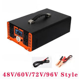 8000W Pure Sine Wave Inverter--12V/24V/48V/60V/72V/96V Converter for Home, RV and Off-Grid Solar Systems+2 AC Outlet & LED Light