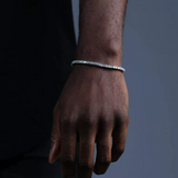 Full Diamond Female Fashion Hip Hop Diamond Silver Bracelet In Europe And America