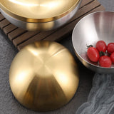 2X Large Capacity Stainless Steel Salad Bowls Korean Soup Rice Noodle Ramen Bowl Kitchen Food Container,Gold,20X9CM