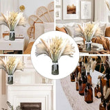 120pcs Artificial Fluffy Pampas Grass Bouquet Wedding Party Decoration Fake Reed Plant Flowers For DIY Room Home Decor Flower