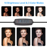 Andoer 2 Pack USB LED Kit with 3200K-5500K Fill Dimmable 67.7" Light Stand for Video Conference Live Streaming