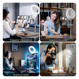 Laptop Ring Light Desk Table Ring Lamp Video Conference Light With Tripod For Meeting-A