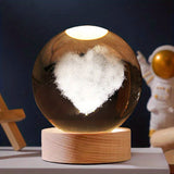 1pc Christmas Crystal Ball, Decoration Props Sparkling 3D Sculpture, Perfect Christmas Gift, Night Light And Table Decoration For Bedroom And Home Decoration