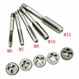 12PCS Tippen Und Sterben Set Metric Wrench Cut M3-M12 Hand Threading Werkzeug Hartmetall Tap Sterben Schraube Gewinde Herstel