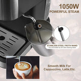 Italian Automatic & Semi-Automatic Small Coffee Machine - Concentrated Extraction, Milk Foam, 110V US/220V EU Plug for Home & Office