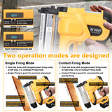 Cordless Electric Nail Gun for Straight/N-shape Nails. With Pure Copper Motor. Woodworking Universal DIY Tool. For Battery.