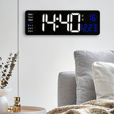 1pc Large-Digital-Wall-Clock - 39.67 Cm Digital Wall Clocks Large Display With Remote Control, 12/24Hr Format, Automatic Brightness Alarm Clock With Temperature, Date, Week For Living Room Office Decor