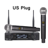 Professional UHF Wireless Microphone System Karaoke Handheld for Home Theater PA Speaker Singing Party Church with LED Screen