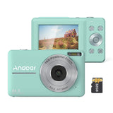 Andoer Portable 1080P Camera Video Camcorder 44MP Auto Focus 2.5 IPS Screen 16X Digital Zoom with 32GB Memory Card