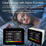 13 in 1 Tuya WIFI Air Quality Monitor CO2 Detector CO2/TVOC/HCHO/PM2.5/PM1.0/PM10/Temperature/Humidity/Time/Date/Alarm/Timer