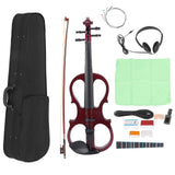 Electronic Violin Set 4/4 Electric Adjustable Kit with Tuner Bow String Box AU?03
