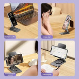 360° Rotating Metal Mobile Portable Folding Lazy Desktop Live Bracket For iPhone 15 14 Samsung Phablet Phone Holder