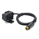 Motorcycle 4.2A Dual USB Charger Socket Power Adapter With 160cm Cable for DIN Hella Plug Phone iPhone / GPS