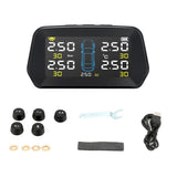 Alarm Tire Sensor Reliable Durable Monitoring System Solar Power Auto Security Tyre Pressure Control TPMS For 5 Tires