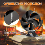 1pc Wood Stove Fan, Fireplace Fan With 180° Up And Down Rotation, Non Electric Fan For Wood, Thermoelectric Fan 6 Blades Stove Fans Silent Motors, Push Horizontal Air Flow, Heat Powered Wood Stove Fan For Wood Burning Stove/Gas/Pellet/Log