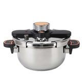 Pressure Cooker Professional Efficient Fast Even Heating Prevents Stick Large Capacity 304 Stainless Steel Canning Pot for Home Kitchen 5L