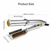 Curling Max 2-Way Rotating 2 In 1 Curler Straightener Brush Smoothing Hair Iron Electric Hairbrush
