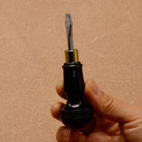 BOWEN Slot Type Screwdriver Mirror Polished Surface Handmade DIY Leather Belt Screw Tightening Tool Chrome Vanadium Steel Head