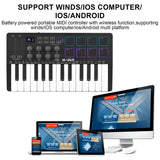 M-VAVE 25-Key MIDI Controller Mini Portable USB Music Keyboard 8 RGB Backlit Pad Arranger Creation Accessories