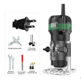 800W Wood Router Woodworking Electric Trimmer Engraving Slotting Trimming Carving hine Kit With 6.35 Milg Cutter