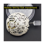 NH70 NH70A Hollow Automatic Movement 21600 BPH 24 Jewels High Accuracy Watch Replacements