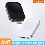 VIKEFON Portable Wireless Apple Watch Magnetic USB Charger For IWatch Series 9 8 7 SE 6 5 4 Fast Charging Station