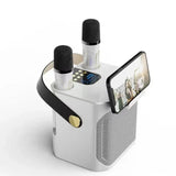High Power Karaoke hine Portable Wireless Bluetooth 5.0 Speaker System With Dual Microphone Home TV KTV Set Support TF Card