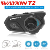 WAYXIN Motorcycle Helmet Intercoms 2-Way 30M BT Headset Noise Reduction Headphone IP67 Waterproof Support Hands-Free Calls