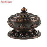 Auspicious Eight Treasure Lotus Incense Burner Alloy Plate Incense Burner Tantra Lotus Flower Censer Antique Incense Burner