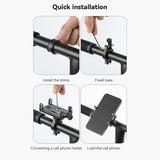 Motorcycle Electric Bicycle Smartphone CNC Aluminum Alloy Bracket Four Claws Bike Phone Holder