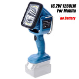 16.2W 1250LM LED Work for Milwaukee//14.4V-18V Li-ion Battery Dual Light Source Vertical Lamp Flashlight