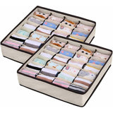 Pack Underwear Drawer Organizer Closet Organizer 24 Foldable Compartments For Socks Bra Ties Tissues