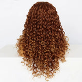 13x2 Lace Wig Inch 22Inch Afro Curly Kinky Wave Brown Cosplay Synthetic Glueless Natural Women's Lace Front Wig for Halloween