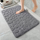 (grey) Pebble Bathroom Floor Mat Bathroom Water Absorbent Doormat Toilet Quick Drying Non-slip Doormat 40x60cm, Dark Gray