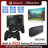 32G/64G Gamepad Controller Design Wireless Retro Game Console Built in 3500+/10000+ Games Holiday Birthday Gift