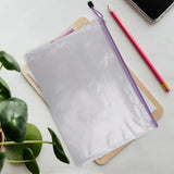 24Pcs Mesh Zipper Pouch Document Bag, Plastic Zip File Folders, Letter Size/A4 Size, for