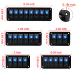 2 3 4 5 6 8 Gang 12V 24V Universal Rocker Switch Panel Waterproof RV Yacht Marine Boat Car Light ON/OFF