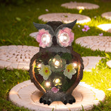 Resin with Solar wer Lights Animal Garden Statue Waterproof Outdoor Owl Sculpture Housewarming Gifts