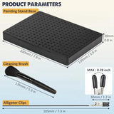 Model Painting Stand Base (19 X 14 Holes) And 27PCS Alligator Clip Sticks Set Modeling Tools For Airbrush Spra Durable