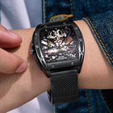 GUANQIN Leather Strap Watch Mens Automatic Tourbillon Waterproof Watch Luxury Brand Mechanical Accessories Men Relogio Masculino